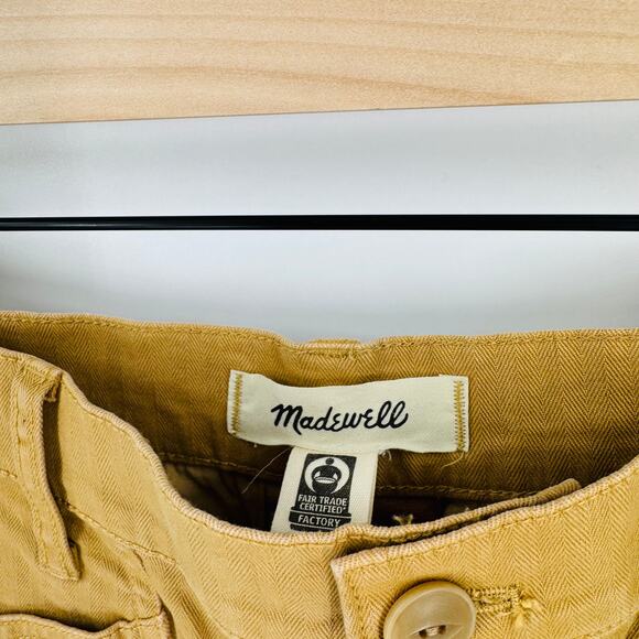 Madewell 90s Straight Cargo Pants Mustard Yellow Cotton NWT Women’s Size 26 - Picture 3 of 8